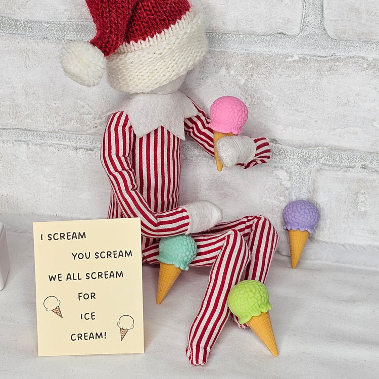 Elf Ice Cream Cone + Sign (2pc Set)