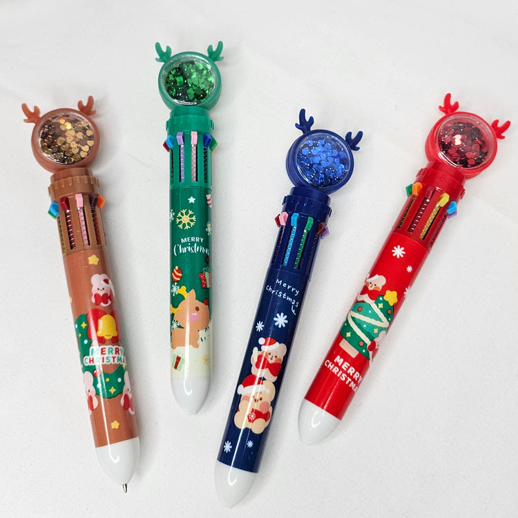 Christmas Pens with Glitter Tops
