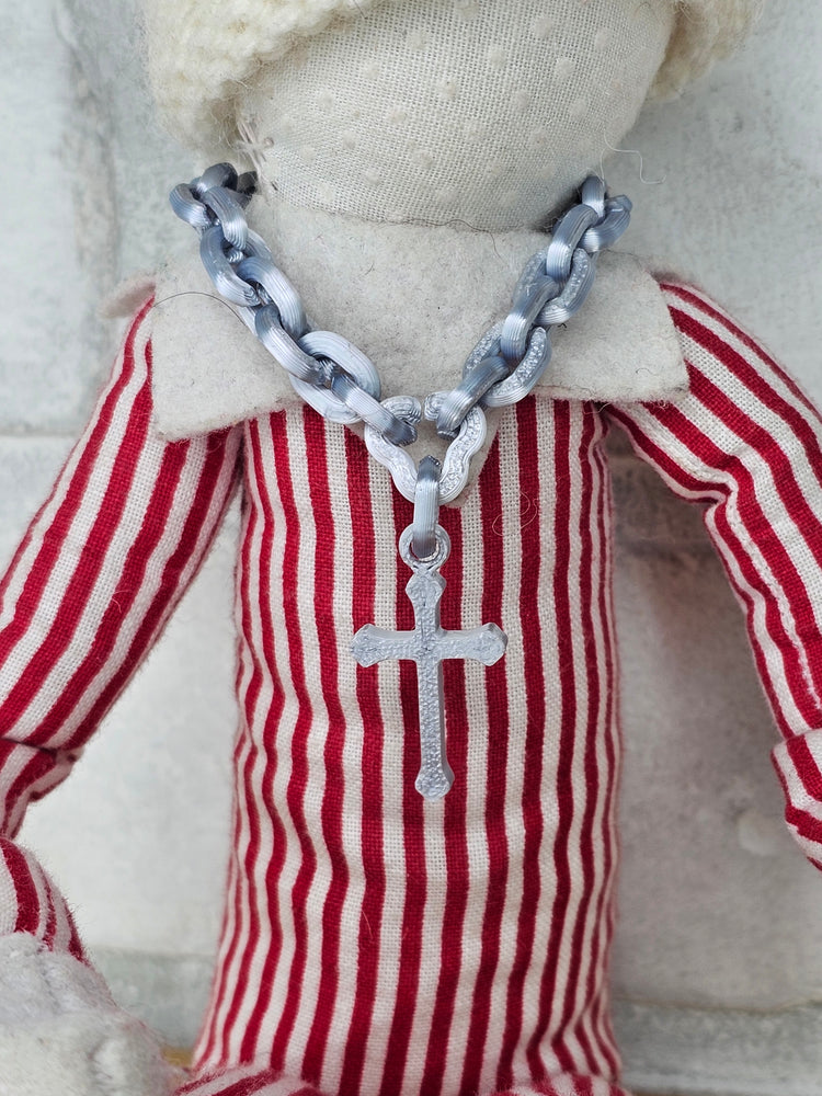 Ornate Cross Hype Chain Necklace - Elf