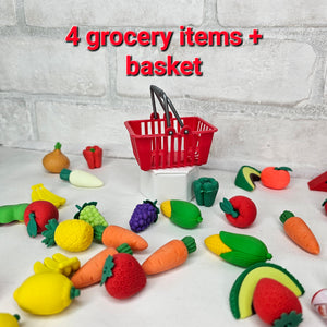 Food: Elf mini foods + grocery basket