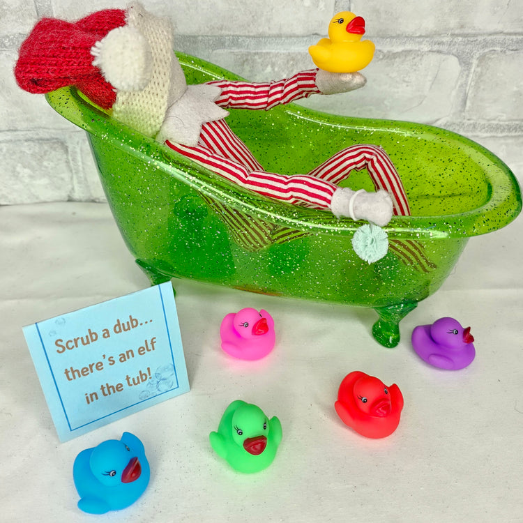 Elf Tub - Scrub a dub, Elf in the tub!